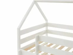 Vente-unique Litera cabaña con compartimentos 2 x 90 x 190 cm de madera de pino - CHORI Blanco