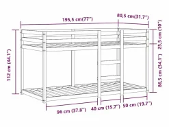 Sale vidaxl Litera con cortinas madera maciza de pino 75x190 cm Rosa