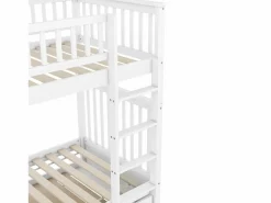 Litera de 90 x 200 cm - con cama nido - barandillas altas de seguridad - blanca