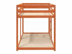 vidaxl Litera de madera maciza de pino marrón cera 90x190 cm