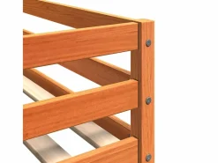 vidaxl Litera de madera maciza de pino marrón cera 90x190 cm