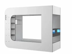 Best Litera gamer 90 x 200 cm escritorio y organizadores LEDs blanco y antracita - WARRIOR Cama Alta