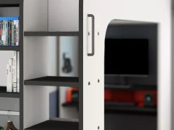 Best Litera gamer 90 x 200 cm escritorio y organizadores LEDs blanco y antracita - WARRIOR Cama Alta