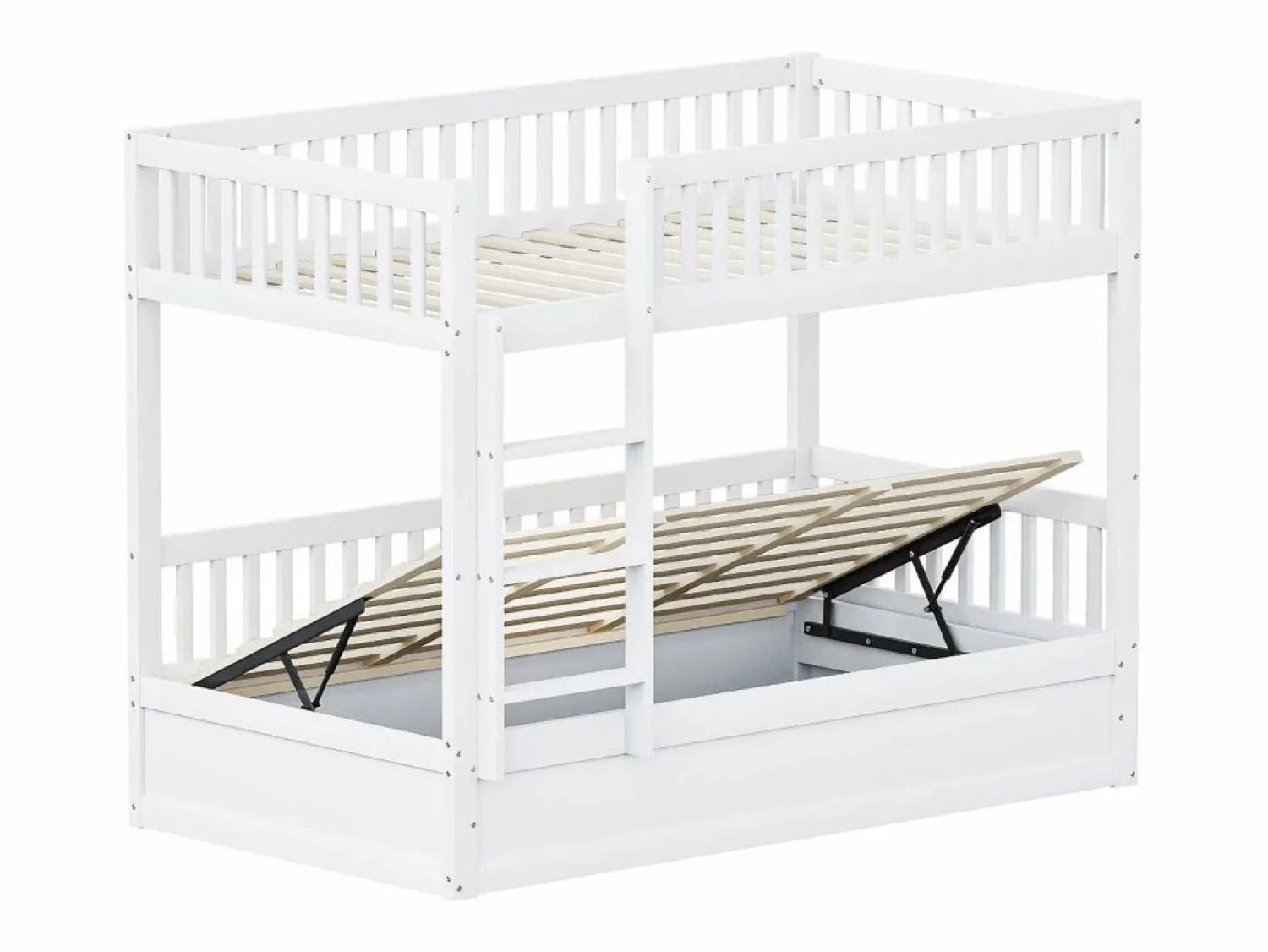 ModernLuxe Litera infantil 90×200 cm - Madera maciza - Cama con almacenamiento inferior - (colchón no incluido)