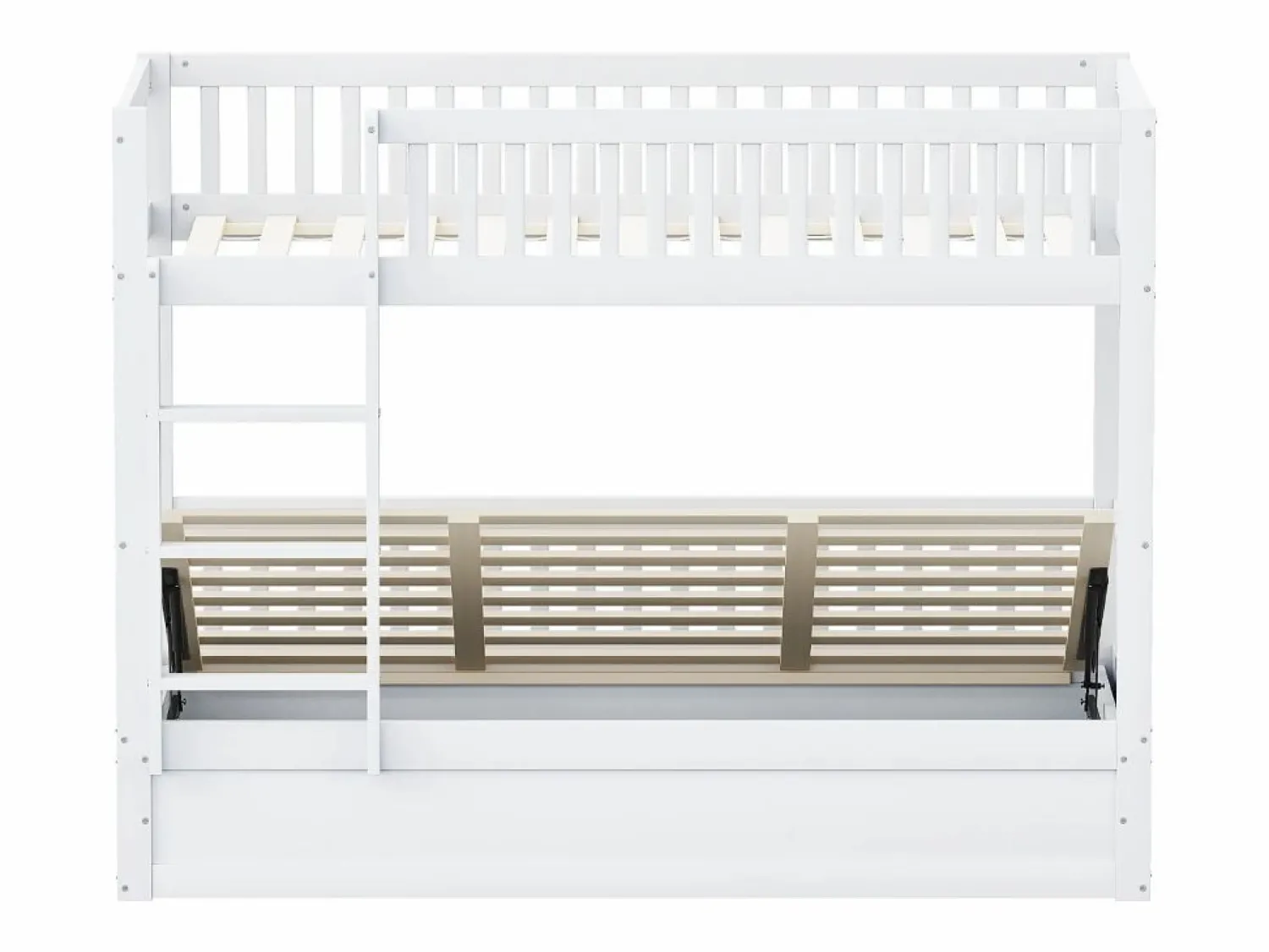 ModernLuxe Litera infantil 90×200 cm - Madera maciza - Cama con almacenamiento inferior - (colchón no incluido)