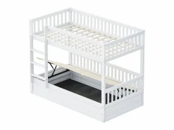 ModernLuxe Litera infantil 90×200 cm - Madera maciza - Cama con almacenamiento inferior - (colchón no incluido)