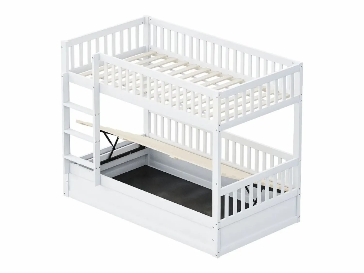 ModernLuxe Litera infantil 90×200 cm - Madera maciza - Cama con almacenamiento inferior - (colchón no incluido)