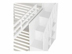 ModernLuxe Litera infantil - 2x90x200 cm - con taquilla y barandilla - (sin colchón)