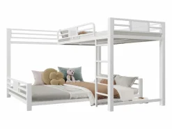 Sale Litera infantil de metal en forma de L - 90 x 200 cm + 140 x 200 cm - metal - Cama Litera