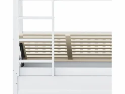 New Litera infantil 90x200cm, blanca, con almacenaje hidráulico, estructura de cama incluida (sin colchón) Cama Litera