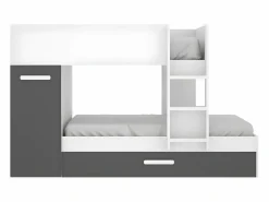 Online Litera nido 3 x 90 x 190 cm armario de compartimentos blanco y antracita. ANTHONY Cama Nido|Cama Litera