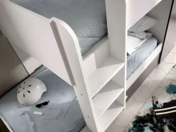Online Litera nido 3 x 90 x 190 cm armario de compartimentos blanco y antracita. ANTHONY Cama Nido|Cama Litera