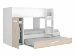 Vente-unique Litera nido 3 x 90 x 190 cm armario de compartimentos blanco y natural. ANTHONY