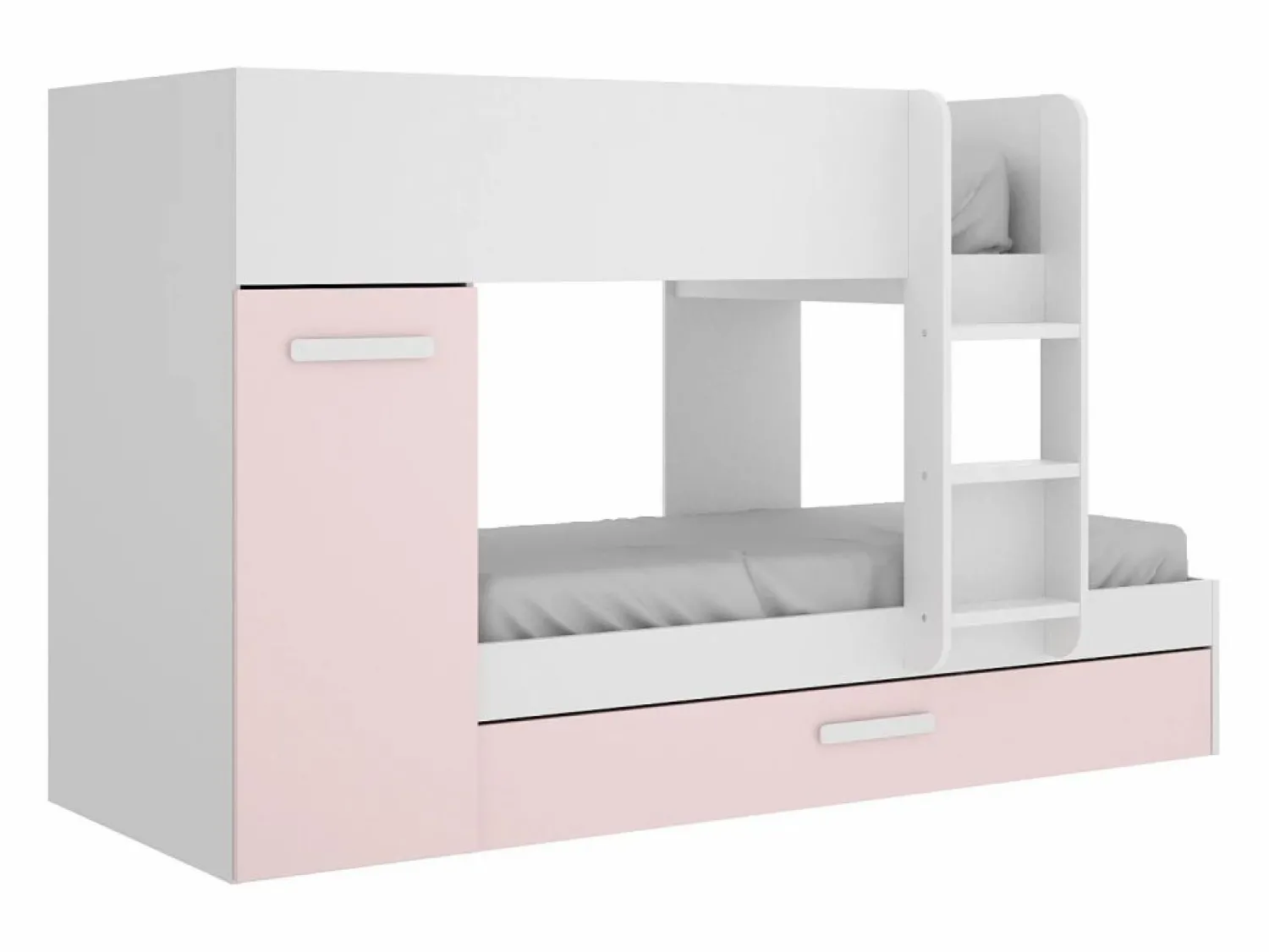 Vente-unique Litera nido 3 x 90 x 190 cm armario de compartimentos blanco natural y rosa. ANTHONY