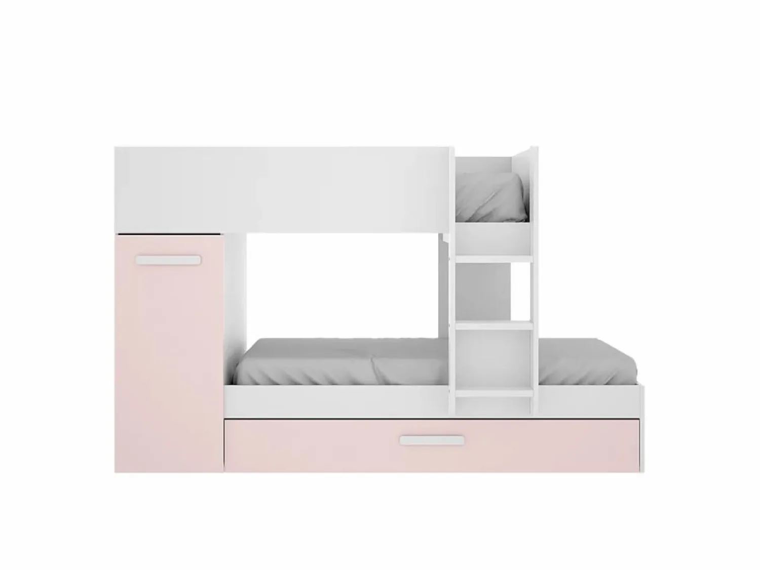 Vente-unique Litera nido 3 x 90 x 190 cm armario de compartimentos blanco natural y rosa. ANTHONY