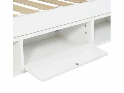 Best KOMHTOM Litera para niños 90 x 200 cm, con barreras de seguridad, mesa, zapatero, escalera inclinada, Blanco