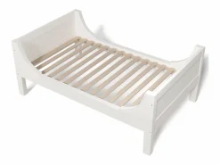 OKWISH Litera separable 90x200 cm con escalera y somier de láminas, blanca - sin colchón