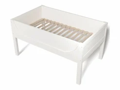 OKWISH Litera separable 90x200 cm con escalera y somier de láminas, blanca - sin colchón