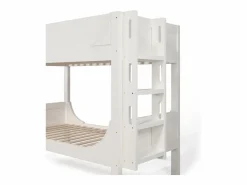 OKWISH Litera separable 90x200 cm con escalera y somier de láminas, blanca - sin colchón