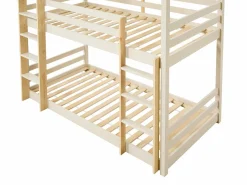Best Vente-unique Litera triple 3 x 90 x 200 cm madera de pino y natural - VAGAR Beige