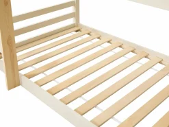 Vente-unique Litera triple 3 x 90 x 200 cm madera de pino y natural con colchón - VAGAR