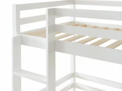 Discount Vente-unique Litera triple 3 x 90 x 200 cm madera de pino con colchón - VAGAR Blanco