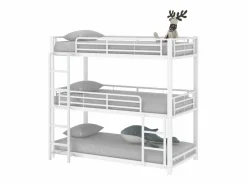 Sale ModernLuxe Litera triple - 3x90x200cm - estructura de hierro - Blanco