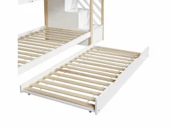 Best Litera 90x200cm + cama nido 90x190cm - cama nido infantil con escalera de almacenaje - madera maciza - Cama Litera