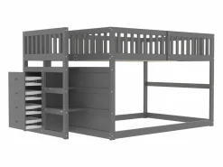 ModernLuxe Litera 140x200cm de madera maciza - con 4 cajones laterales -