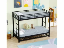 Merax Literas 2 x 90 x 200 + cama nido 90 x 190 - Metal - Somier de láminas -