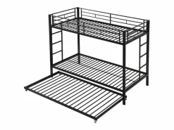 Merax Literas 2 x 90 x 200 + cama nido 90 x 190 - Metal - Somier de láminas -