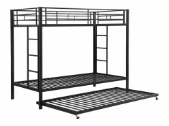 Merax Literas 2 x 90 x 200 + cama nido 90 x 190 - Metal - Somier de láminas -