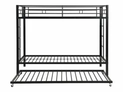 Merax Literas 2 x 90 x 200 + cama nido 90 x 190 - Metal - Somier de láminas -