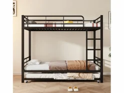 Sale Merax Literas 2 x 90 x 200 cm + cama nido 90 x 190 cm - metal - Negro
