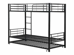 Sale Merax Literas 2 x 90 x 200 cm + cama nido 90 x 190 cm - metal - Negro