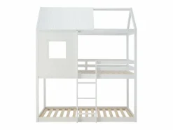 Clearance Literas cabaña 2 x 90 x 190 cm en Pino y MDF + colchón - LIDOVARA Cama Montessori
