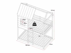 Clearance Literas cabaña 2 x 90 x 190 cm en Pino y MDF + colchón - LIDOVARA Cama Montessori