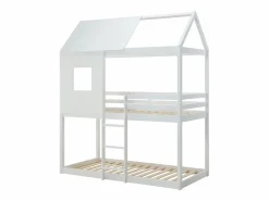 Sale Vente-unique Literas cabaña 2 x 90 x 190 cm en Pino y MDF en color - LIDOVARA Blanco