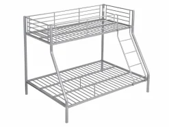 Hot Literas de acero plata de 90x190 y 140x190 cm con colchón ELEVATIO IV Cama Litera