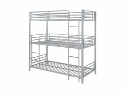 Hot Literas triples 3 x 90 x 190 cm metal + colchón - ELOUAN III Cama Litera