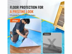 Lámina Protectora para Alfombras SucceBuy, 101 x 2560 cm, Easy Cut Floor Shield, Compatible con Toda una Gama de Materiales para Alfombras