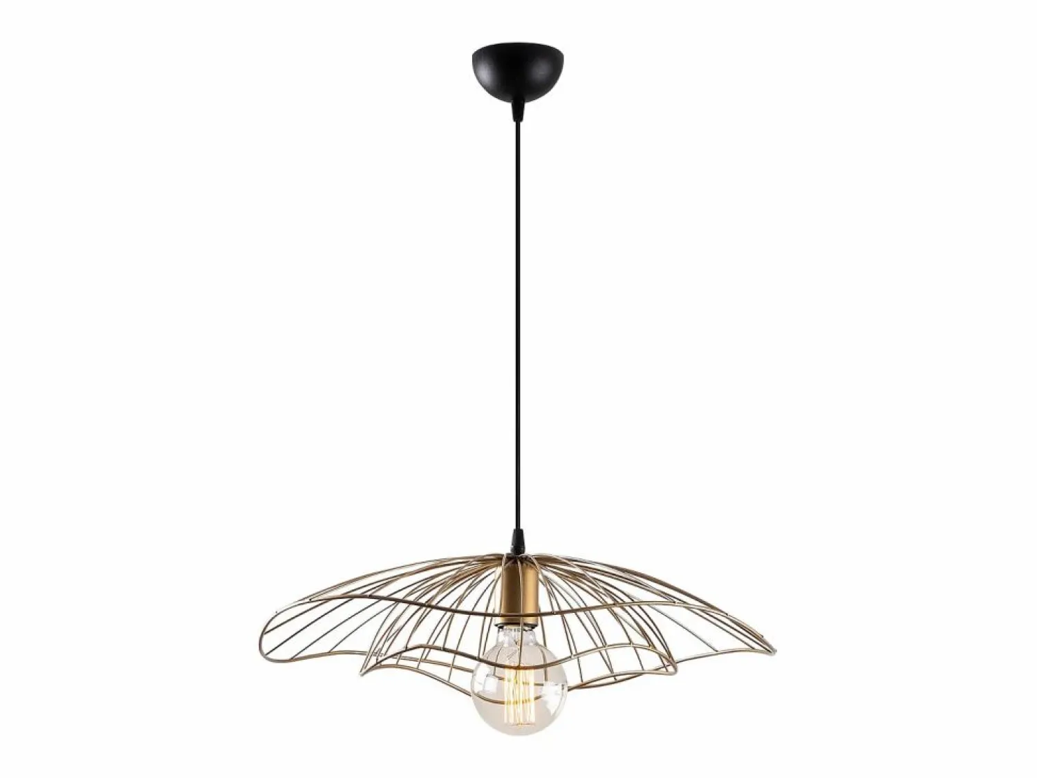 OZAIA Lámpara colgante de alambre metálico - D. 50 x H. 30/110 cm - Oro - ATHERIA