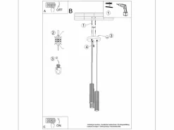 Sollux Lighting Lámpara Colgante Karbon Minimalista De Aluminio - 3 Fuentes Luminosas - L.19,5 X A.108 Cm -