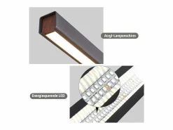 Outlet NETTLIFE Lámpara colgante LED para comedor, regulable, negra, moderna, 50 W, 148,5 cm Negro