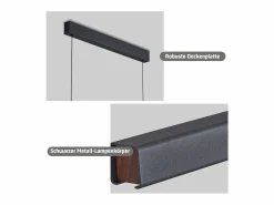 Outlet NETTLIFE Lámpara colgante LED para comedor, regulable, negra, moderna, 50 W, 148,5 cm Negro