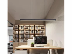 Outlet NETTLIFE Lámpara colgante LED para comedor, regulable, negra, moderna, 50 W, 148,5 cm Negro