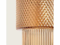 Sale Ledkia Lámpara Colgante Metal y Cristal Berila Ámbar Blanco