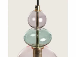 Outlet Lámpara Colgante Metal y Cristal Baudelaire Rosa Lámpara Suspendida