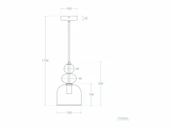 Outlet Lámpara Colgante Metal y Cristal Baudelaire Rosa Lámpara Suspendida