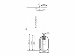 Outlet Lámpara colgante negra con cristal blanco D.14 x Alt.120 cm - LOUXOR Lámpara Suspendida